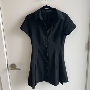 Zara Women's Black Button-Down Dress